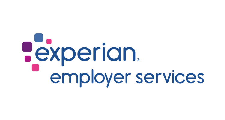 Text logo that reads: Experian employer sevices