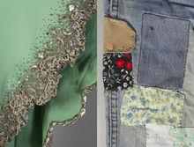 Beading and patched denim