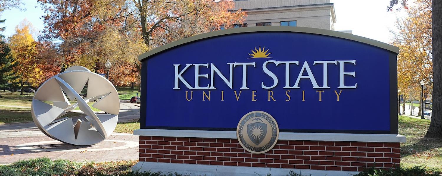 Kent State University sign on campus