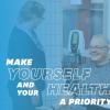 Doctor and patient pictured with text that reads "Make yourself and your health a priority."